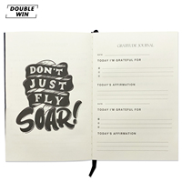 Couverture en tissu de lin à impression personnalisée sans date Journal de gratitude pour l'auto-développement quotidien