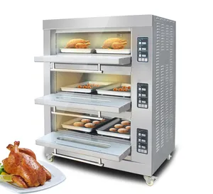 Horno-industrial-de-pan commercial hot air gas rotary oven