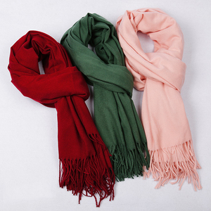 Hot Sale <strong>Wholesale</strong> Women Winter Warm <strong>Wool</strong> <strong>Pashmina</strong> Scarf Solid Color Long <strong>Shawl</strong> with Tassel Cashmere Scarf - Product Image 2