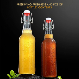 Bottiglia <span class=keywords><strong>di</strong></span> <span class=keywords><strong>Vetro</strong></span> per <span class=keywords><strong>Birra</strong></span> Fatta in Casa, Ermetica con Tappo a Molla, Ambra o Trasparente, 16 oz, 500ml, 330ml - Product Image 5