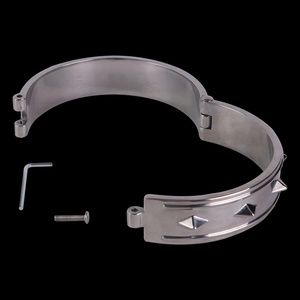 Collier en métal en acier inoxydable, laisse en cuir, collier de bondage, jeu de rôle fétichiste, jeu SM, jouets pour adultes, fournisseur en gros - Product Image 5