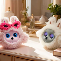 Robot Inteligente de Peluche con Pantalla LCD y Ojos, Recargable, Relleno de Plástico Ultrasuave, Juguete de IA para Contar Cuentos, Regalo de Navidad