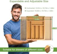 SINCERE bambou extensible tiroir organisateur argenterie couteaux diviseur réglable couverts plateau pour ustensiles stockage cuisine