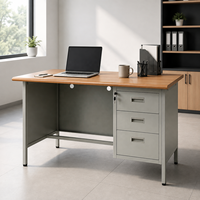 Bureau d'ordinateur en métal pour bureau, style moderne, acier écologique, durable, avec 3 tiroirs