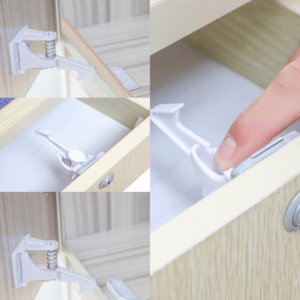 Sản Phẩm Mới Nhất Khóa Ngăn Kéo Tủ Màu Trắng Và Đen ABS Chống Trẻ Em Chốt Lò Xo An Toàn Cho Bé - Product Image 2