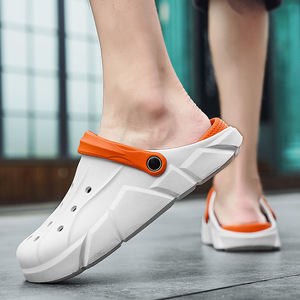 <b>Clogs</b> Thick Soled Comfortable Men Outdoor Indoor Shoes Buckle Closure 4cm Heel Number Pattern - Product Image 3