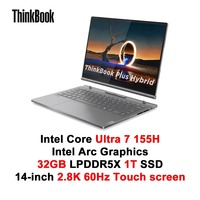 Portátil Empresarial Lenovo ThinkBook Plus Hybrid 2024, Intel Ultra7-155H, 32 GB, 1 TB, 2.8K, Tableta y Portátil 2 en 1, Diseño Personalizado