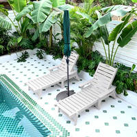 Chaise longue avec dossier réglable, chaise longue-lit en polyéthylène résistant aux intempéries, adaptée pour le bord de la piscine, la véranda, la terrasse
