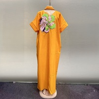Nouvelle Robe Femme Bubu Africaine Modeste à Manches Longues en Polyester, Couleur Unie, Paillettes sur la Poitrine, Style Ample Quatre Saisons, Collection 2025