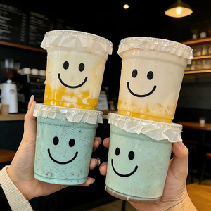 Fabrika Özel Logolu Tek Kullanımlık Plastik PET Bardak Kapakları 98mm 14oz Kapasiteli Tek Duvarlı Kahve Bubble Tea Meyve Suyu Soda Soğuk İçecekler - Product Image 2