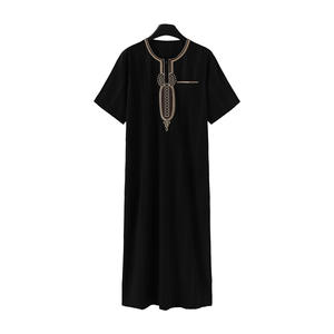 Ropa Islámica Lijia, Túnica Marroquí para <span class=keywords><strong>Hombre</strong></span>, Cuello Redondo, Bordado a Rayas, Jubba Thobe de Alta Calidad, Thobe Musulmán para <span class=keywords><strong>Hombre</strong></span> de Dubái y Arabia Saudita - Product Image 2