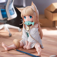Figura de PVC de Chica Sentada, 13 cm, Linda Chica Gato, Temática de Anime, Soporte para Teléfono, Decoración de Escritorio