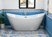 Baignoire autoportante Suly Merlin en acrylique, design moderne, pour appartement, villa, hôtel, haute qualité, 50-59 gallons