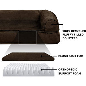 Sofá de felpa transpirable a prueba de agua, cama ortopédica para gato y perro, tela Oxford, refuerzo para mascotas, diván en forma de L - Product Image 4