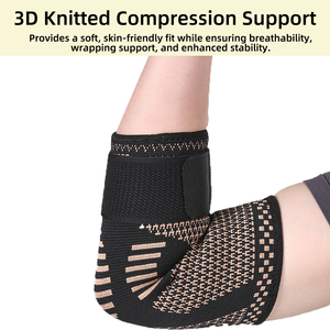 Attelle de coude de sport respirante et réglable en tricot 3D à compression, avec sangle <span class=keywords><strong>Velcro</strong></span> – Prix usine - Product Image 3