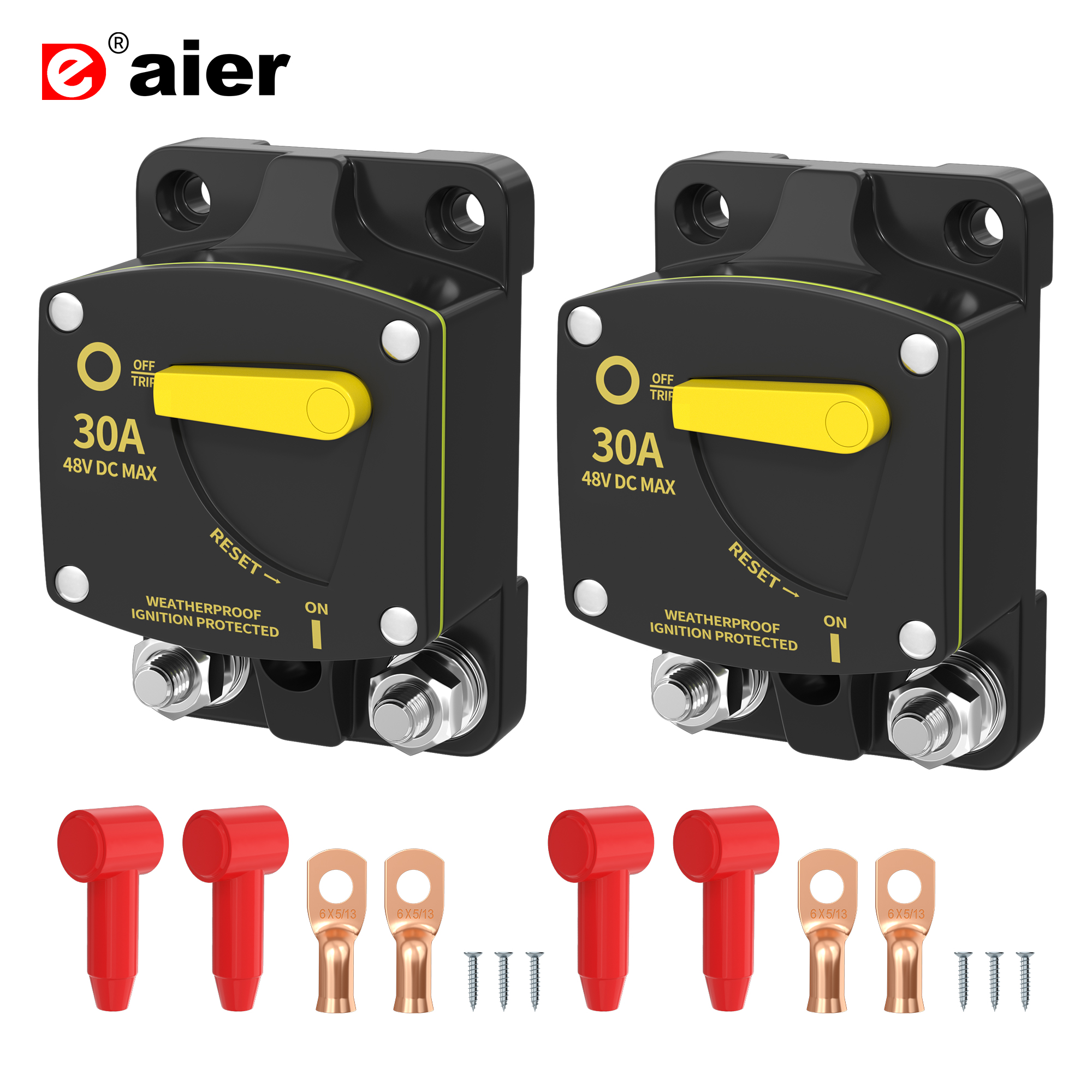 DC 12V-48VDC 30A-300A мини ручной выключатель для морского промышленного использования M8 шпильки защитный Автоматический выключатель медь