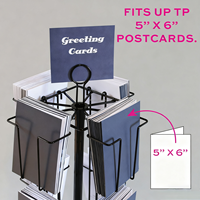 Présentoir rotatif de comptoir noir pour cartes cadeaux et cartes de vœux