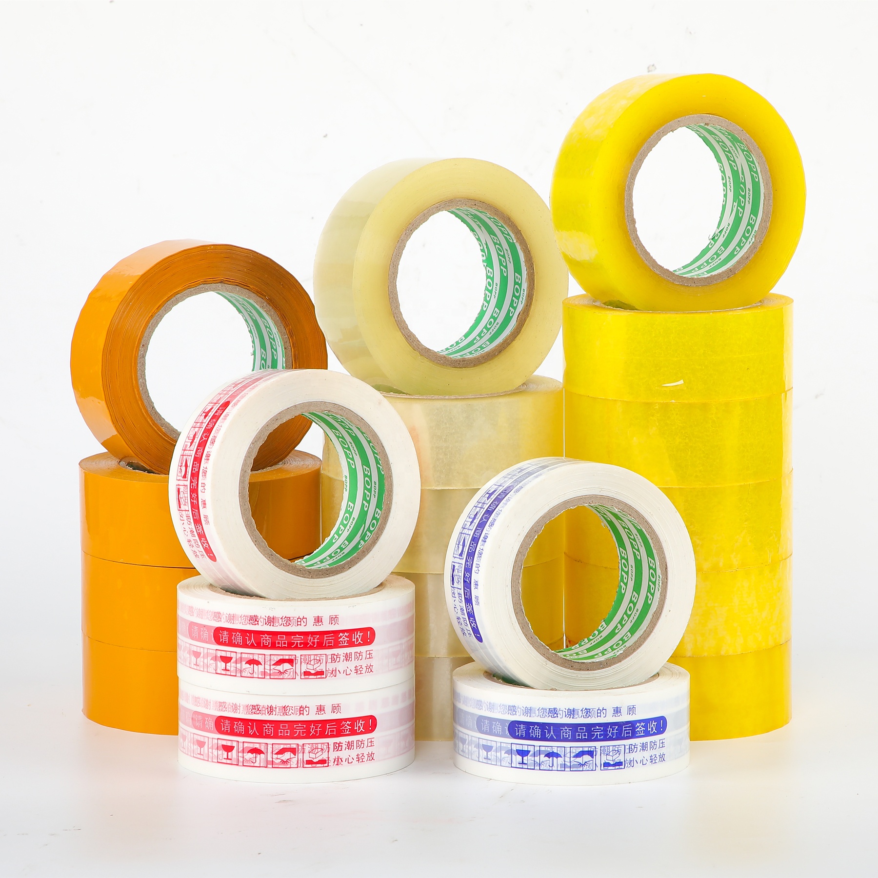 Custom Clear Transparent BOPP Self-Adhesive Tape Box Strong Opp Packaging for Carton Shipping Acrylic Adhesive