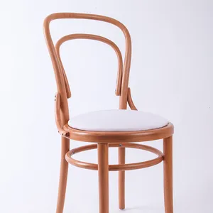 natural wood wooden new thonet chair hotel wedding banqeut chair with leather seat