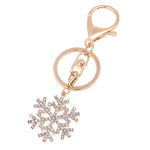 Nouveau Mode Style Hot Fashion Snowflake Porte-clés pour femmes Bijoux Cadeau Or Noël Porte-clés - Product Image 4