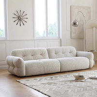 Canapé nuage style crème français, compact, convertible, inclinable, en tissu chenille, pour appartement, idéal pour la détente