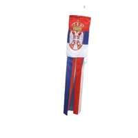 Drapeau décoratif personnalisé de 100 cm pour l'extérieur, motif tube de pêche, Serbie