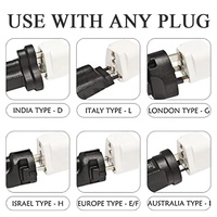 Adaptor perjalanan Universal tipe M 2-in-1 ke Afrika Selatan besar 3 Pin bulat dengan pintu pengaman 15A Plug dengan soket