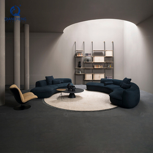 Canapé incurvé rembourré en velours orange Fourniture pour salon Fournisseur doré Canapé d'hôtel Canapé d'angle modulaire Ensemble de meubles <span class=keywords><strong>anji</strong></span> - Product Image 5