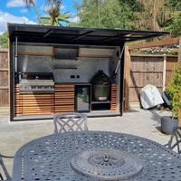Isla de Cocina Exterior de Lujo Personalizada con Parrilla de Gas y Encimera de Granito