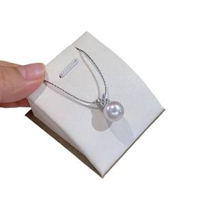 Collar con Colgante de Perla Edison de Agua Dulce Natural para Mujer, 11-12 mm, Redondo, Estilo Minimalista con Patrón Geométrico de Luz Intensa - Product Image 5