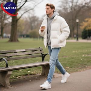 Personnalisé col montant fermeture éclair extérieur chaud épais mode de haute qualité grande taille hiver décontracté vers le bas veste zippée pour hommes - Product Image 1