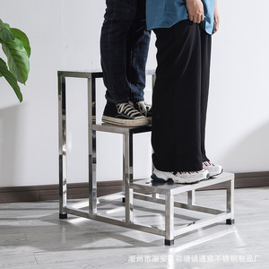 Tongchen Stainless Steel <b>Step</b> Stool Double Layer 120kg Load Capacity Industrial Workshop Use - Product Image 1