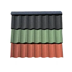 Easy install Color stone coated metal roofing tiles corrosion resistant corrugated steel sheets for roof