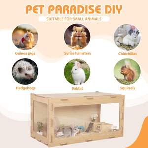 <span class=keywords><strong>Cage</strong></span> à hamster en bois de qualité supérieure, grande taille, avec toit ventilé ouvrable, habitat robuste pour petits animaux, pour hamsters et gerbilles - Product Image 6