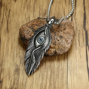 Collares de Plumas con Colgantes de Acero Inoxidable, Joyería al por Mayor, Precio de Fábrica, Personalizados, Estilo Steampunk - Product Image 4