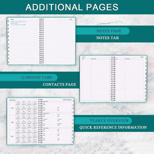 <b>A5</b> Leather Coil <b>Notebook</b> with Printed Design Horizontal <b>Line</b> & Ruler Eco-friendly Student Diary Customized Logo - Product Image 4