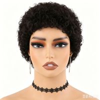 Perruques en cheveux humains bouclés afro fabriquées à la machine, petites boucles africaines, 100% cheveux humains, perruque complète pour femmes noires