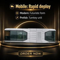 Capsules spatiales modernes de 20/40 pieds, design mobile intelligent détachable, capsule spatiale personnalisée anti-humidité pour la vente