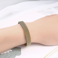 Bracelet élastique en acier inoxydable, anneau extensible à ressort, maille tendue à la mode, cadeau idéal pour le bureau/la carrière