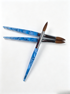 Pincel de <span class=keywords><strong>Uñas</strong></span> Acrílico 100% Kolinsky con Mango Acrílico, Pelo Natural de Marta Kolinsky, Férula Ovalada Rizada, Pincel Duradero para Arte de <span class=keywords><strong>Uñas</strong></span> DIY - Product Image 3