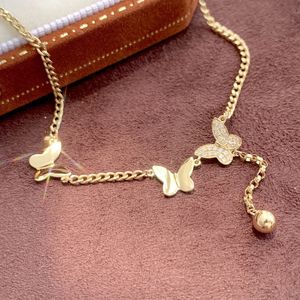 Xinfly 18K Pure <b>Gold</b> Bracelet and <b>Anklet</b> Natural Diamond Butterfly Fashion Jewelry for Women for Gift - Product Image 2