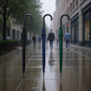 Unisex Fabric Rain <b>Umbrella</b> Classic Black Navy Green <b>Foldable</b> Compact Outdoor Use Italy - Product Image 3