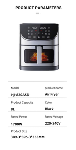 Freidora de Aire Eléctrica Digital Visible de 7L con Menos Aceite, Horno Doméstico Pequeño, 1350W, 8 Recetas Visibles - Product Image 6
