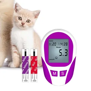Keton hewan peliharaan peralatan medis glukometer tes cepat darah pemantau glukosa hewan peliharaan Meter Monitor gula darah untuk hewan peliharaan