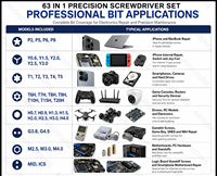 Juego de Destornilladores de Precisión Magnéticos Eléctricos 63 en 1, Herramientas Manuales para Reparación de Teléfonos y PC, Juego de Destornilladores 63 en 1