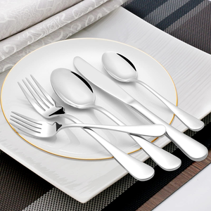 Juego de Cubiertos Modernos de Acero Inoxidable para Restaurante, Incluye Cucharas, Tenedores y Cuchillos Plateados a Bajo Precio para Fiestas y Hogar - Product Image 6