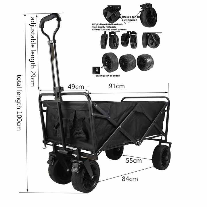 Practical Hot Selling Black Folding Handcart
