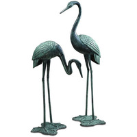 Statue d'oiseau en métal moulé pour extérieur, décoration de jardin, de villa ou de lac, statue d'oiseau aquatique en bronze antique personnalisée