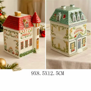 وصول جديد، عرض ساخن: طقم من قطعتين، برطمانات سيراميك إبداعية على شكل منزل قطط لطيف لتخزين التوابل والقهوة في المطبخ - Product Image 5