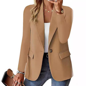 Blazer de oficina <span class=keywords><strong>para</strong></span> <span class=keywords><strong>mujer</strong></span> de primavera 2025, chaqueta de negocios de manga larga de Color sólido con un solo botón, <span class=keywords><strong>traje</strong></span> elástico <span class=keywords><strong>para</strong></span> <span class=keywords><strong>mujer</strong></span> - Product Image 2